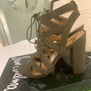 Sam Edelman Green Suede Strappy Heals